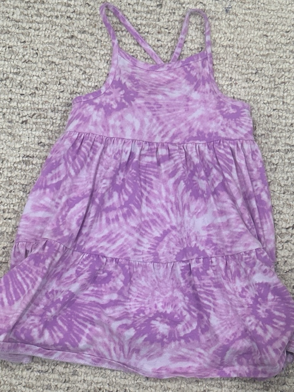 Cat & Jack Purple Tie-Dye Tiered Tank Dress